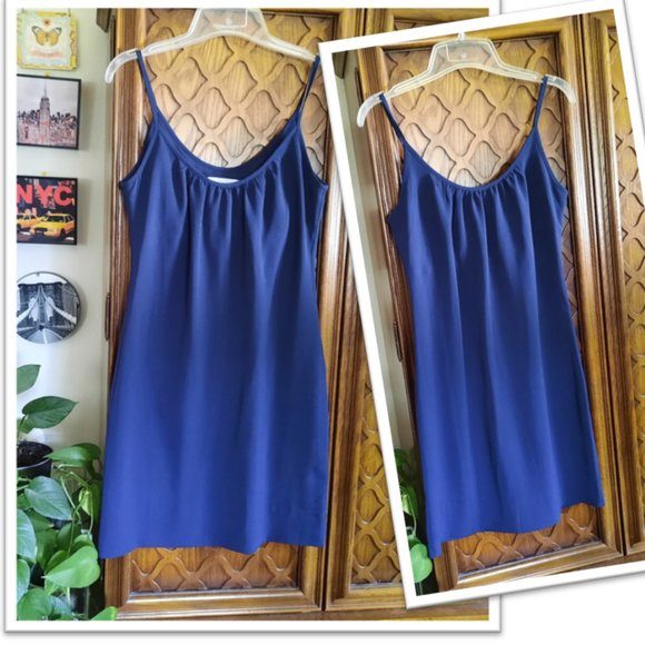 Elizabeth Ackerman Dresses & Skirts - Vintage || Elizabeth Ackerman Slip On Spaghetti Strap Dress - Navy, Size XS